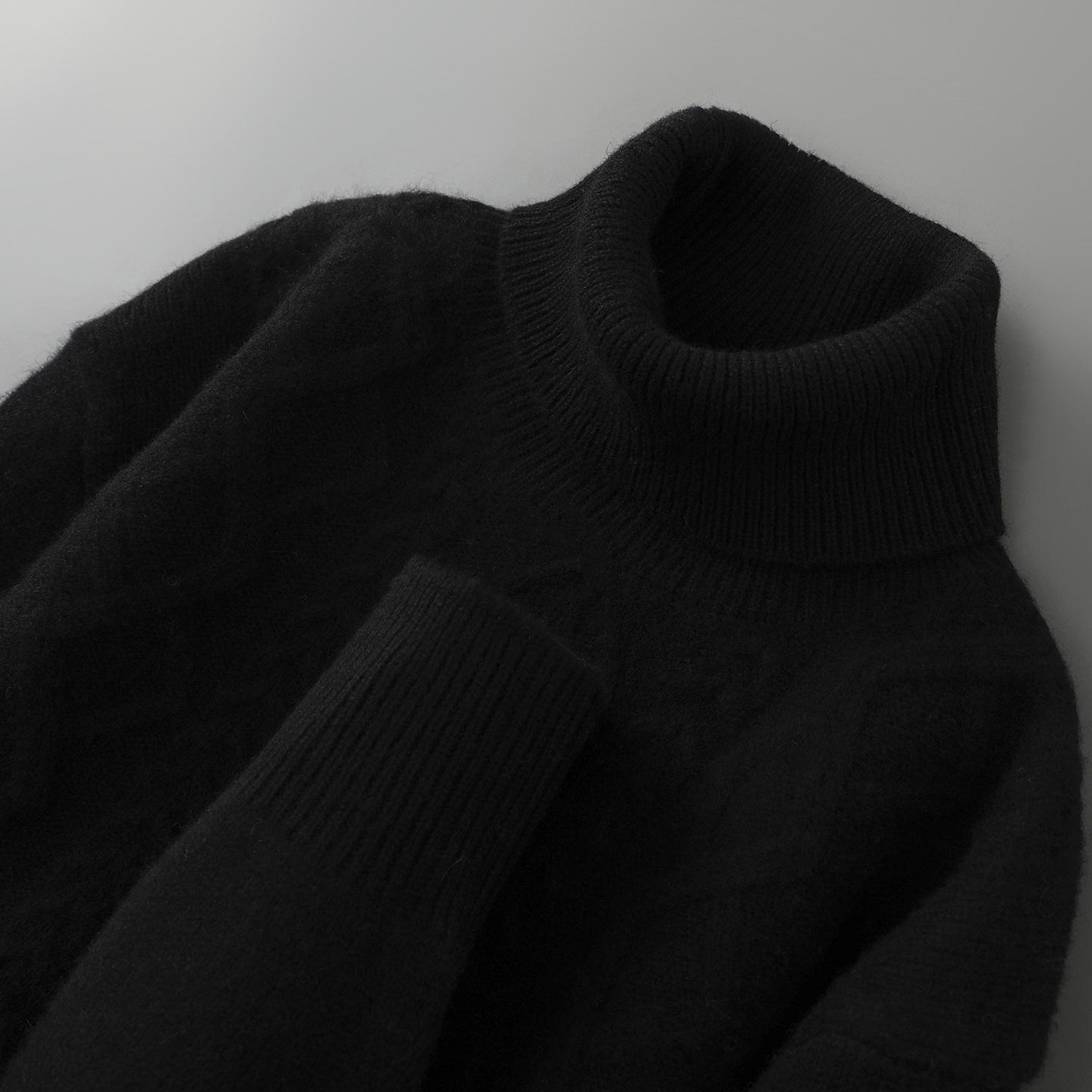 

Men s 100% Pure Wool High Neck Diamond Knit Sweater - 2025 Autumn/Winter Collection S