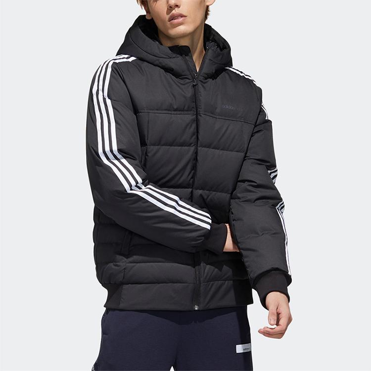 Adidas Neo Sport Down Puffer Jacket With Hood Men Outerwear Black GJ8821