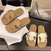 Flat-bottomed slippers women's new outer wear summer hollow soft bottom one-word drag with skirt high-end sandals