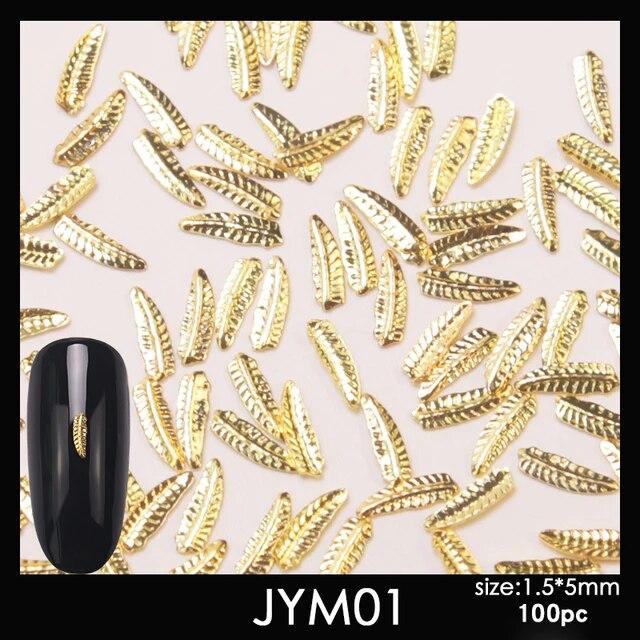 Beauty Nail Art Dekoration Golver Featherm 3D Metall Stil Maniküre Charm Design Öle Dekorative Accessoires