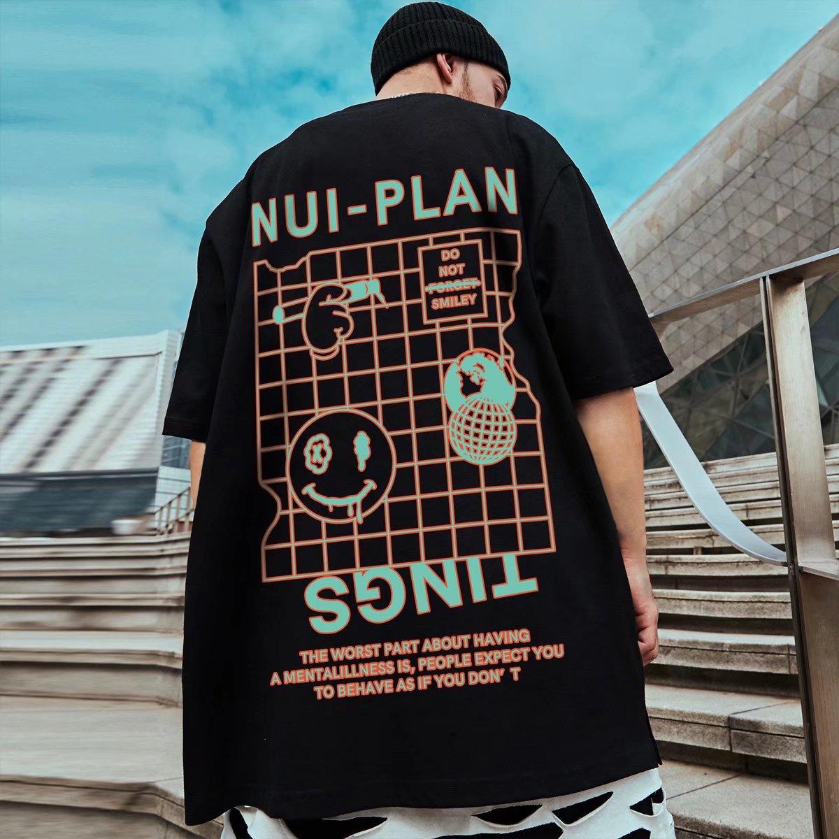 

M-8XL Мужские футболки с коротким рукавом с буквенным графическим принтом и половиной рукава Футболка-пуловер Повседневная футболка Мужская одежда с круглым вырезом Ретро-топы для