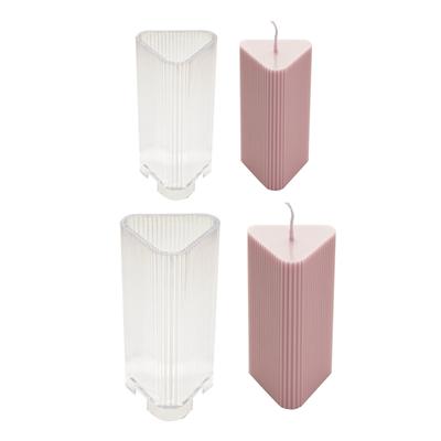 Striped Triangular Cylinder Silicone Candle Molds For Handmade Candle Soap Home Decoration Holiday Gift Resin Casting
