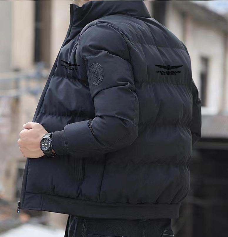 

Осінньо-зимовий чоловічий візерунок з друкованим логотипом Golden Wing Honda Coast Car Driver Standing Collar Warm Cotton Clothes L чорний
