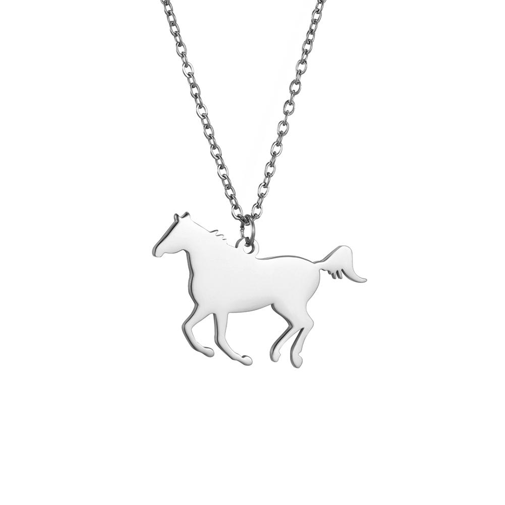 

Cazador Stainless Steel Fashion Cute Animal Horse Pendant Necklace for Women Girls Gold Color Chain Necklaces Birthday Gifts 45-50 cm