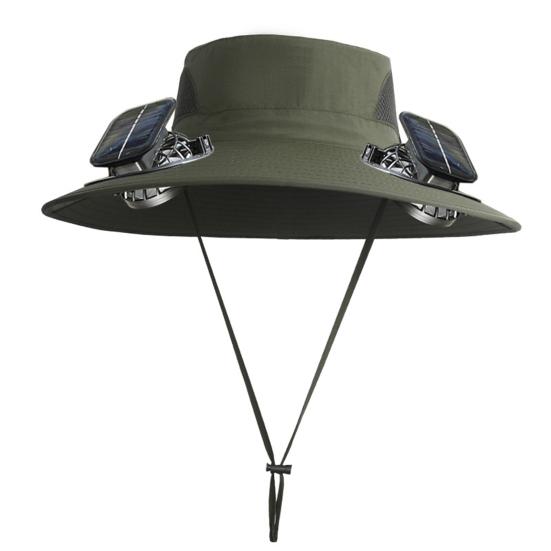 Solar Fan Hat UPF 50+ UV Protection Hat with 2 Solar Fans USB Rechargeable Breathable Men Women