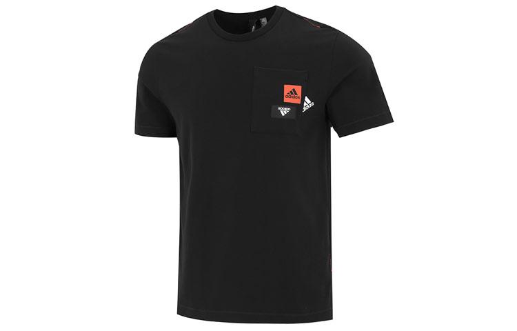 Adidas T-shirts Heren Zwart Ronde Hals Normale Rechte Pasvorm XL
