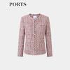 PORTS Women's Spring/Summer Woven Edge Tweed Jacket