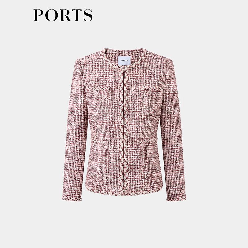 PORTS Women's Spring/Summer Woven Edge Tweed Jacket