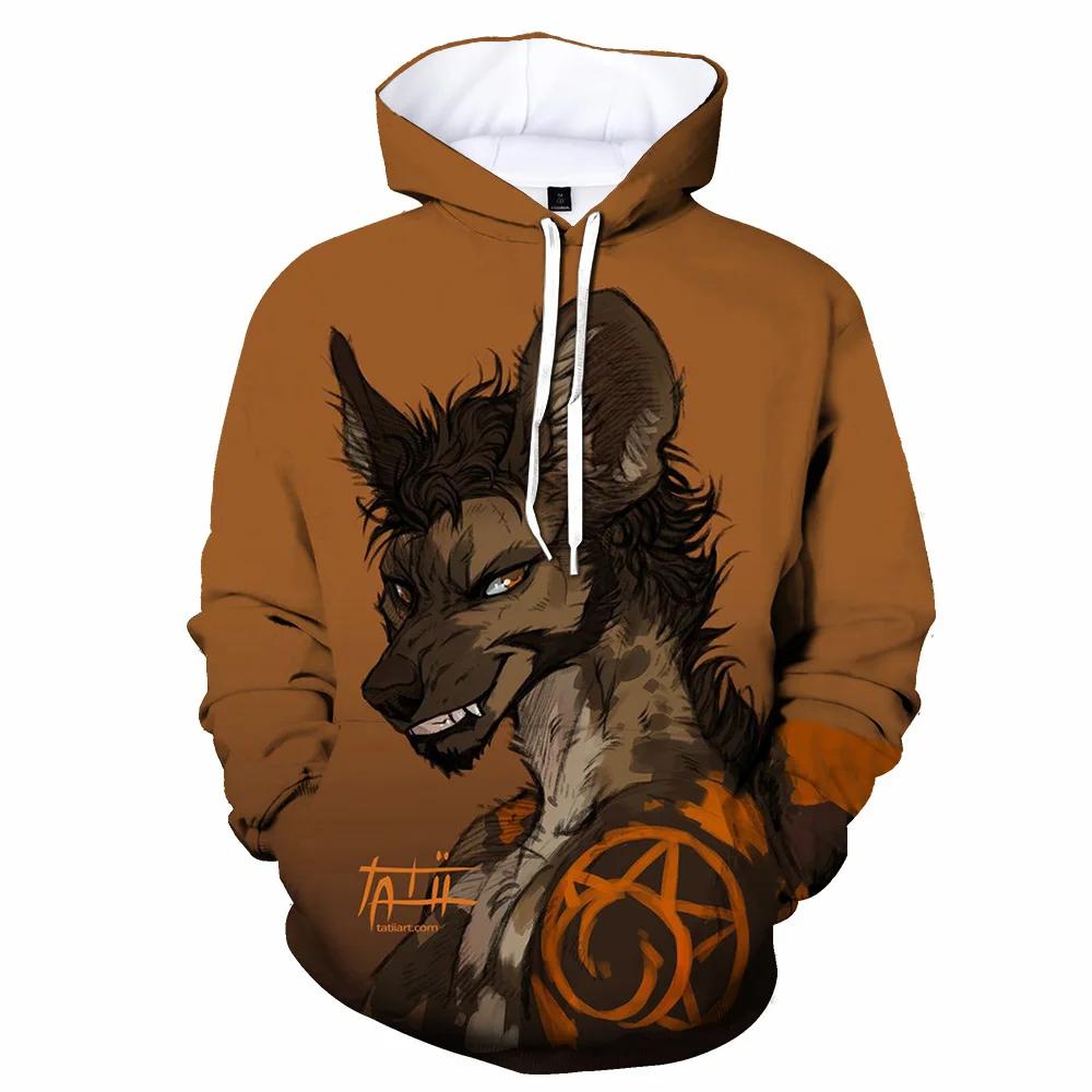 Felpa con cappuccio Hip Hop Stampa 3D Motivo Animale Invernale Bestia Uomo Donna Streetwear Felpa con cappuccio Giubbotti Ragazzi Ragazze Junior