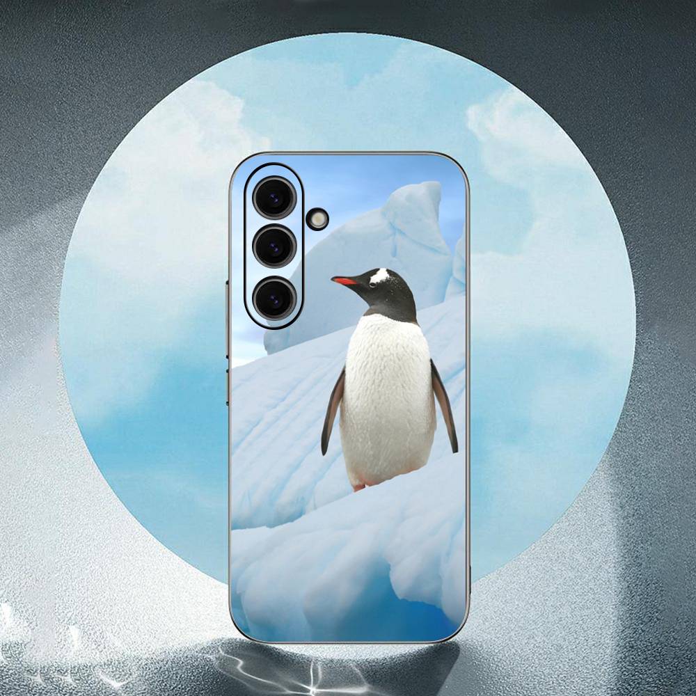 Lovely Penguin For Samsung Galaxy S23 S24 S25 Ultra S22 Plus S21 Black Soft Case Waterproof Soft Case