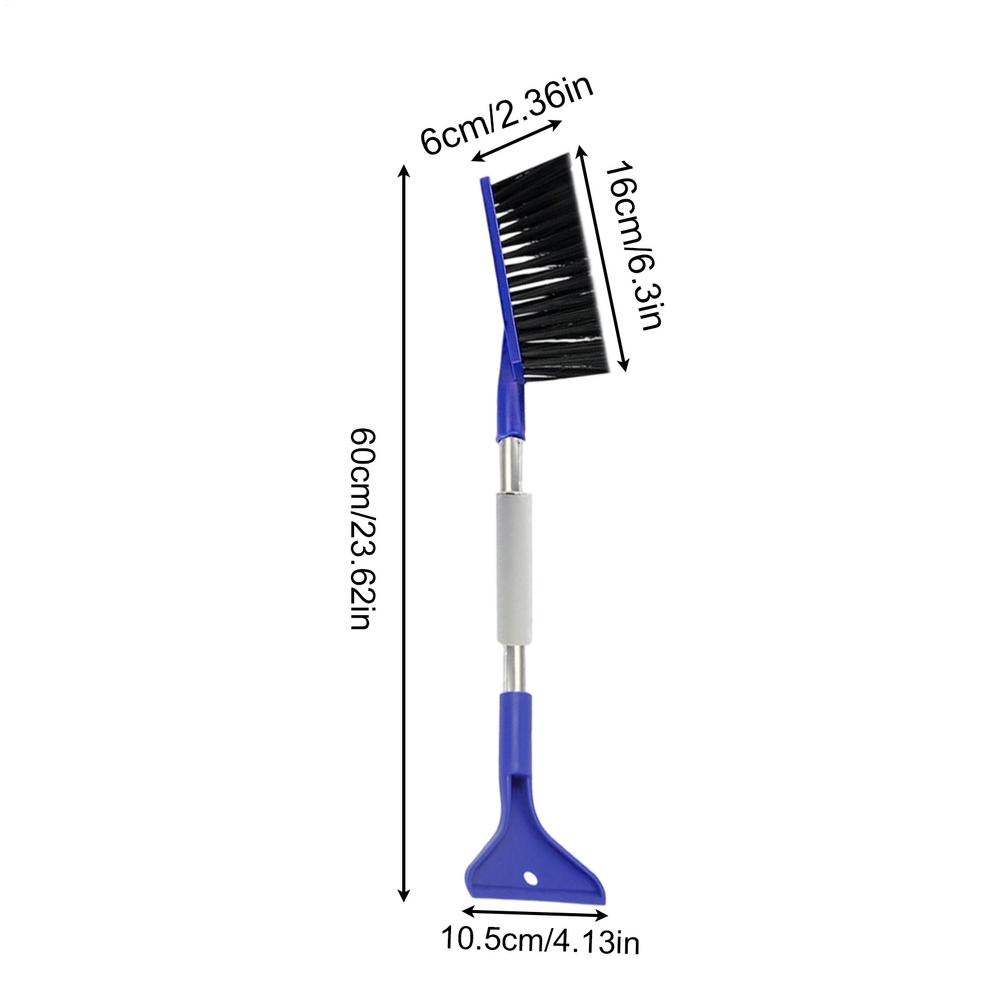 

2-in-1 Car Ice Scraper & Snow Brush Heavy Duty Windshield Cleaning Tool with Extended Handle, Quick Frost Removal on SUV Car