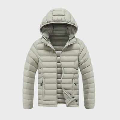 Sanjianfeng Men's Cotton Coat 2024: Slim Fit Winter Jacket with Detachable Hood, Casual Korean Style with Ribbed Design
