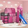VidaXL Children's Mezzanine Bed with Tower, Raised Bed for Children with Ladder, Bedroom Storage Furniture, Modern, Pink 3207098
