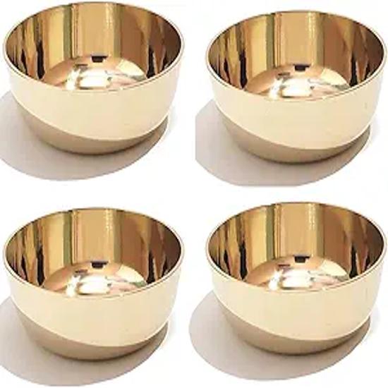 

Solid Bronze/Kansa Plain Bowl (Gold, 150ml) 4 Piece 150ml золотой