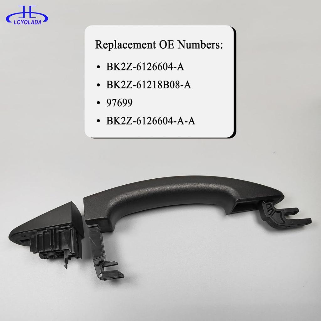 Exterior Rear Passenger Sliding Door Handle For 2015- Ford Transit T150 T250 T350 Van, Replaces# BK2Z-6126604-A, BK2Z-61218B08-A, 97699, Textured