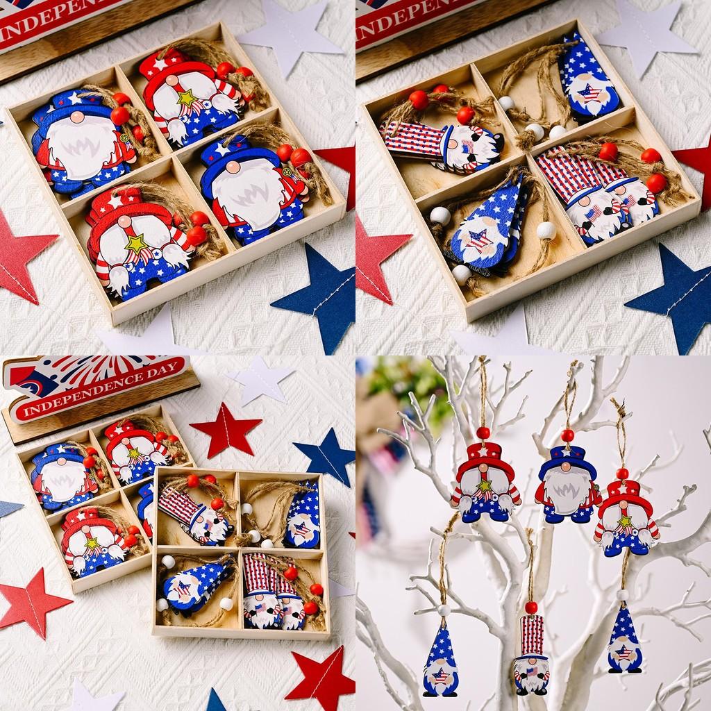 Exquisite Independence Day Decorative Wooden Box Hanging Ornament For Home Atmosphere