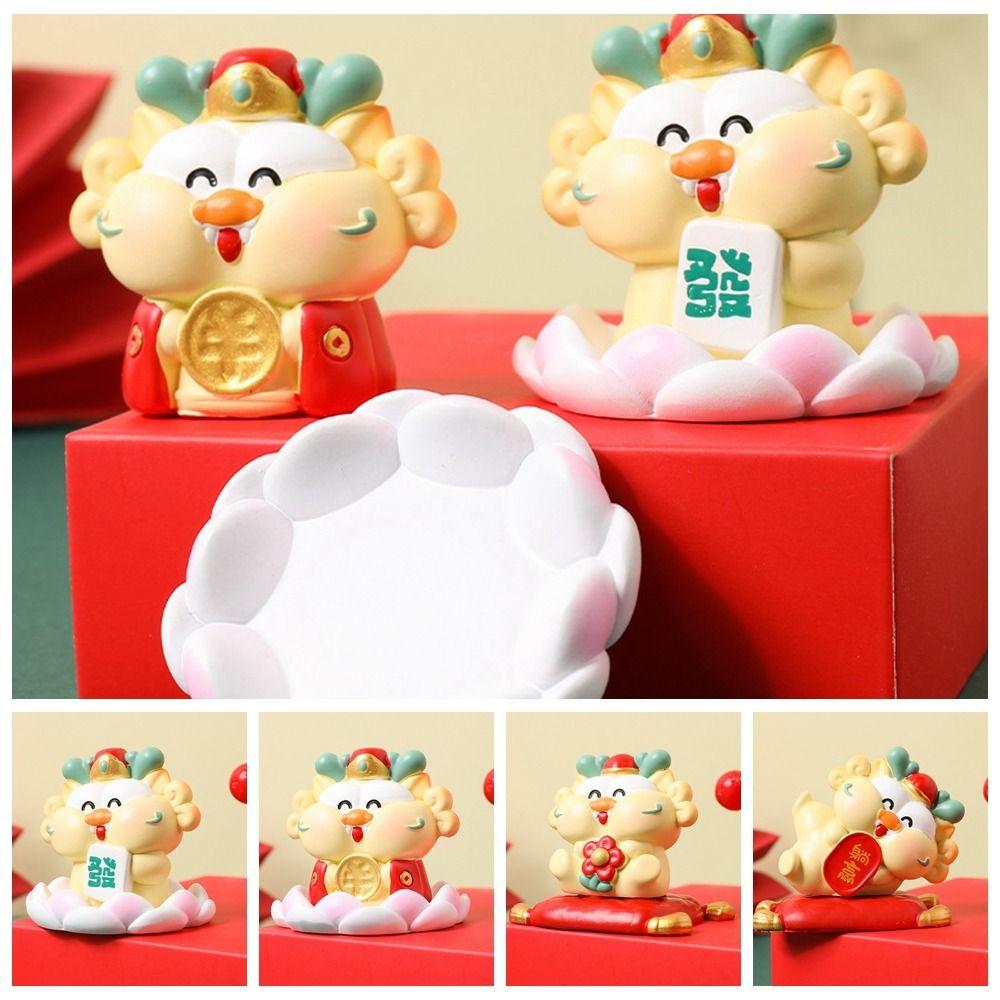 Resin Year of Dragon Figurines Dragon Year Zodiac Dragon Desk Ornaments  Landscape Garden Pot