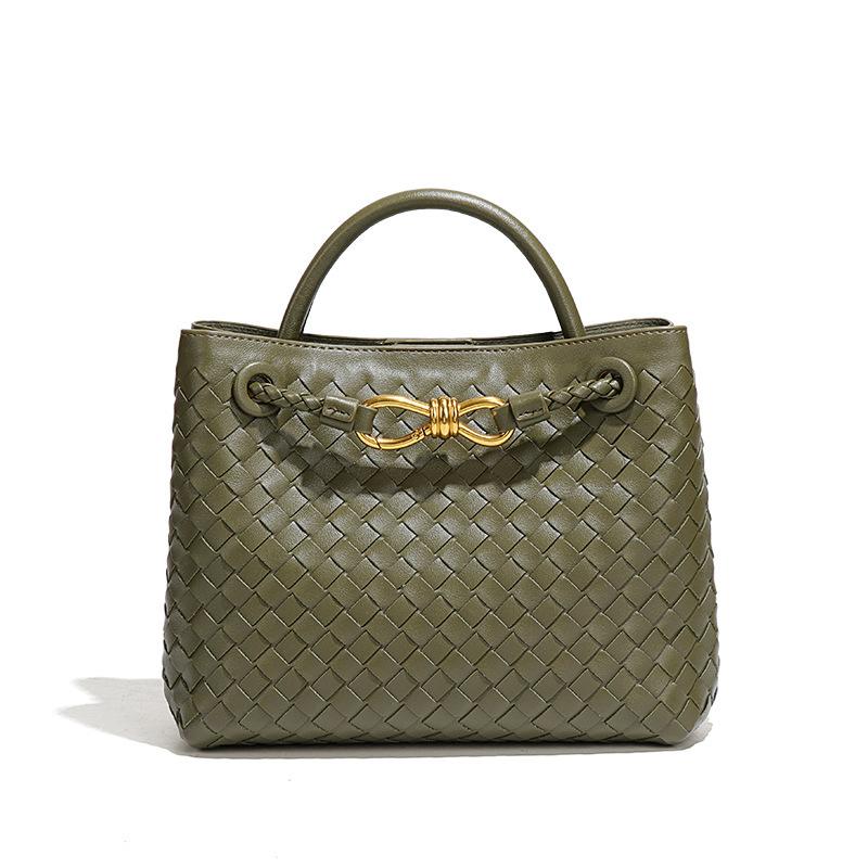 Bow Bag Fashion Woven Handbag Square Shoulder Messenger Women'S Bag