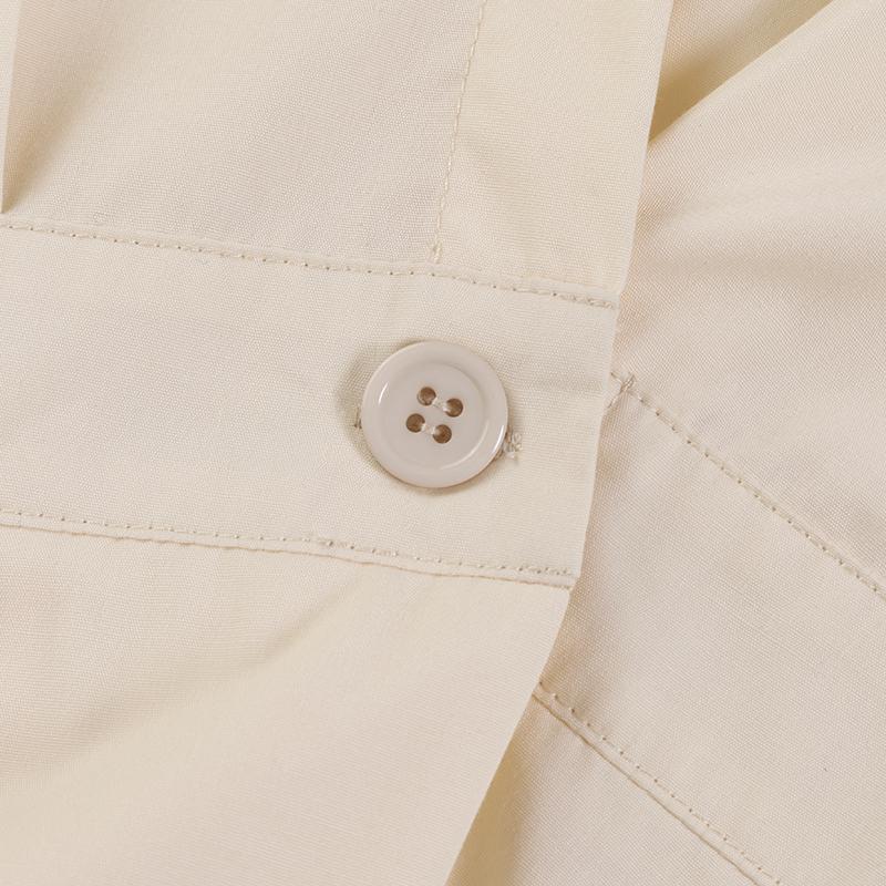 Women Casual Turn Down Collar Long Sleeve Loose Long Dress