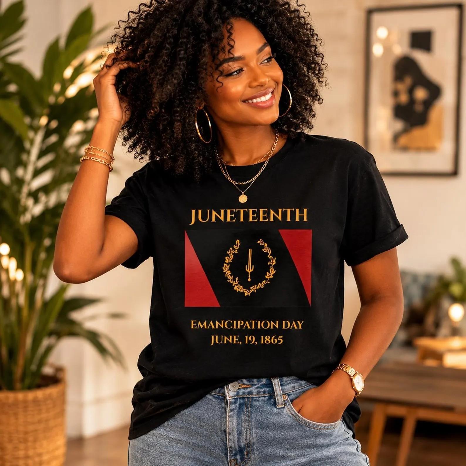 Juneteenth Emancipation Day Black American Heritage Flag June 19 1865 T-Shirt XXL