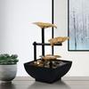 Tabletop Fountain USB Powered Small Waterfall Fountain with Rocks 3 Layers Lotus Relaxation Desktop Waterfall Decoration for Table Office Bedroom