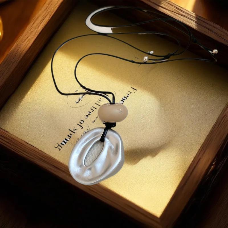 Korean Minimalist Geometric Pendant Long Necklace Women's Irregular Adjustable Versatile Fashion Accessories