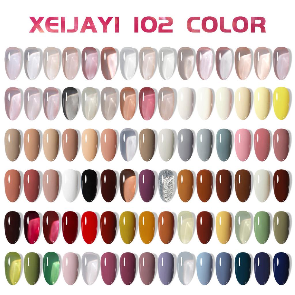 New Trendy 102 Colors of Long-lasting Gel Nail Polish for Women, Suitable for Professional Nail Salons.
