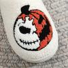 Fashion 2024 Halloween Pumpkin Pattern Embroidery Slippers Men Women Autumn/winter Furry Couple Cotton Slippers Non-slip Indoor Slippers