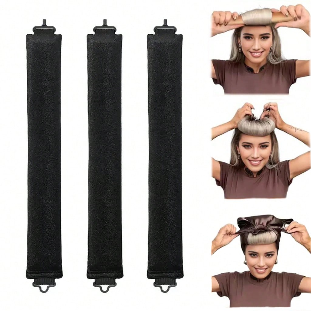 

Sleep Overnight No-Heat Curling Wand, Headband Foam Hair Curlers Suitable For Fine Hair Big Curls Hair Tool Kit, Home Beauty Women Accessory Gifts 4 Curling iron+scarf чёрный