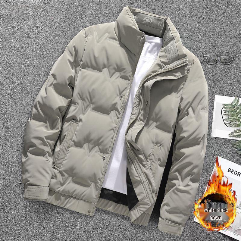 Men's Ultra-Thick Lightweight White Duck Down Jacket - Clearance Winter Style, Wash-Free Outerwear