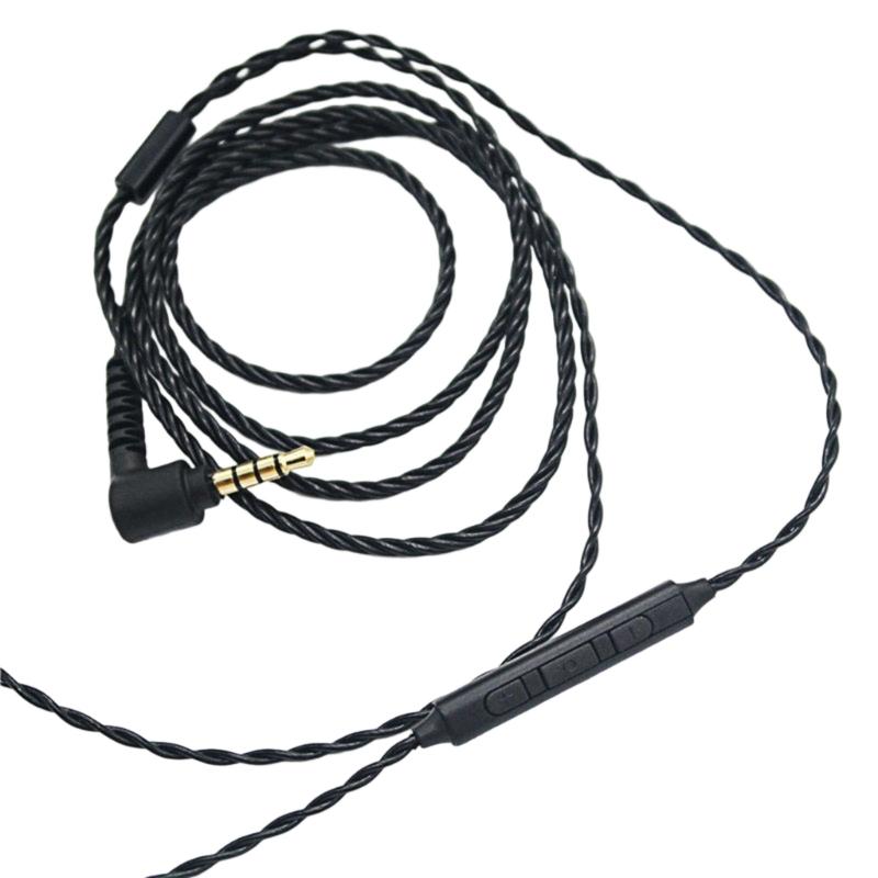 4Strand Braideds Headphone Cable With Triple Button Microphones MMCX Connectors for SE425 SE535 SE846 UE900