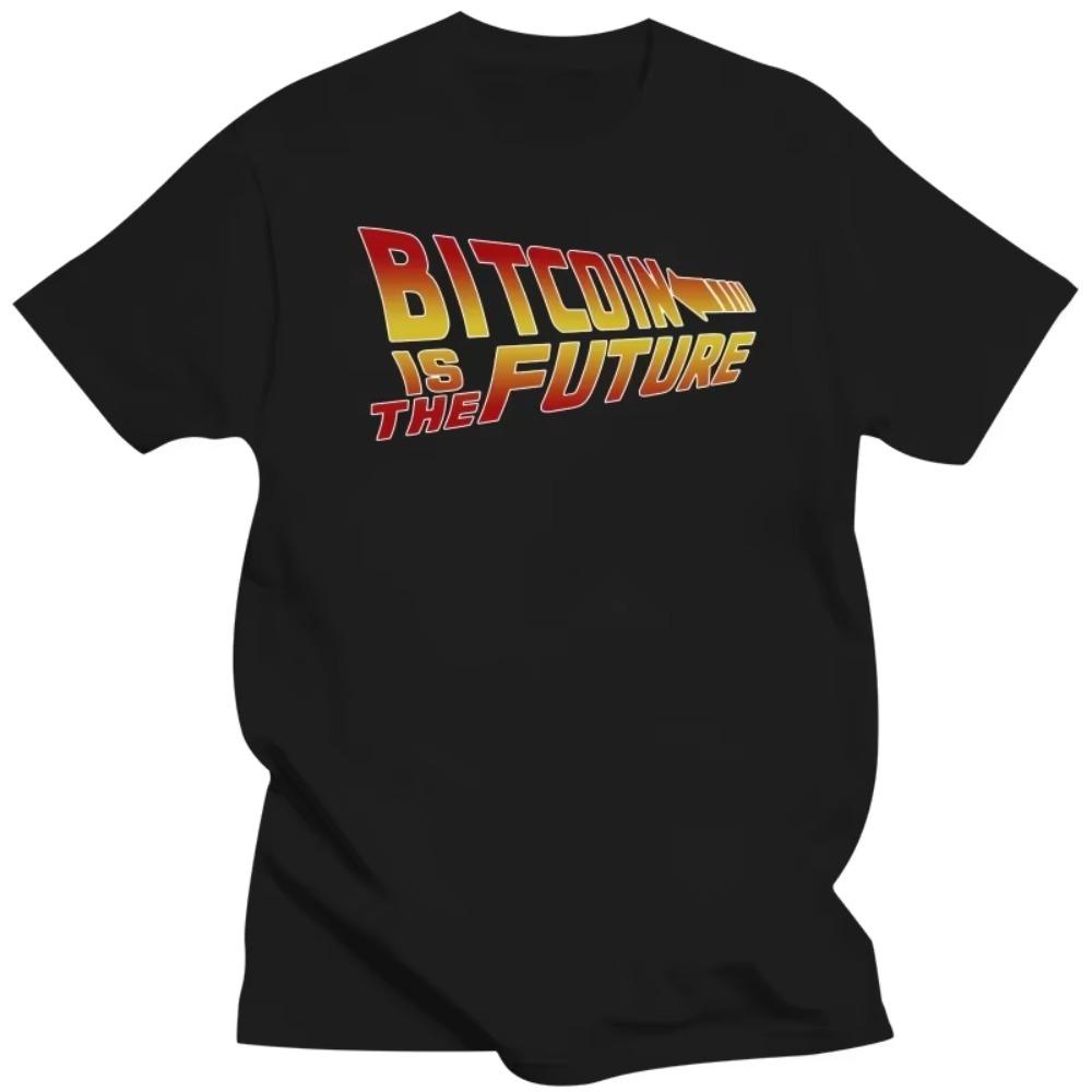 Cool Bitcoin Is The Future T Shirt Men O-neck Short Sleeve BTC Crypto Currency Blockchain Tee Tops Cotton Streetwear Tshirt