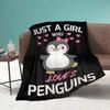 Penguin Flannel Throw Blankets Soft Lightweight Cozy Warm Gifts for Kids Boys Womens Girls Adults All Seasons Couch Bed Chair