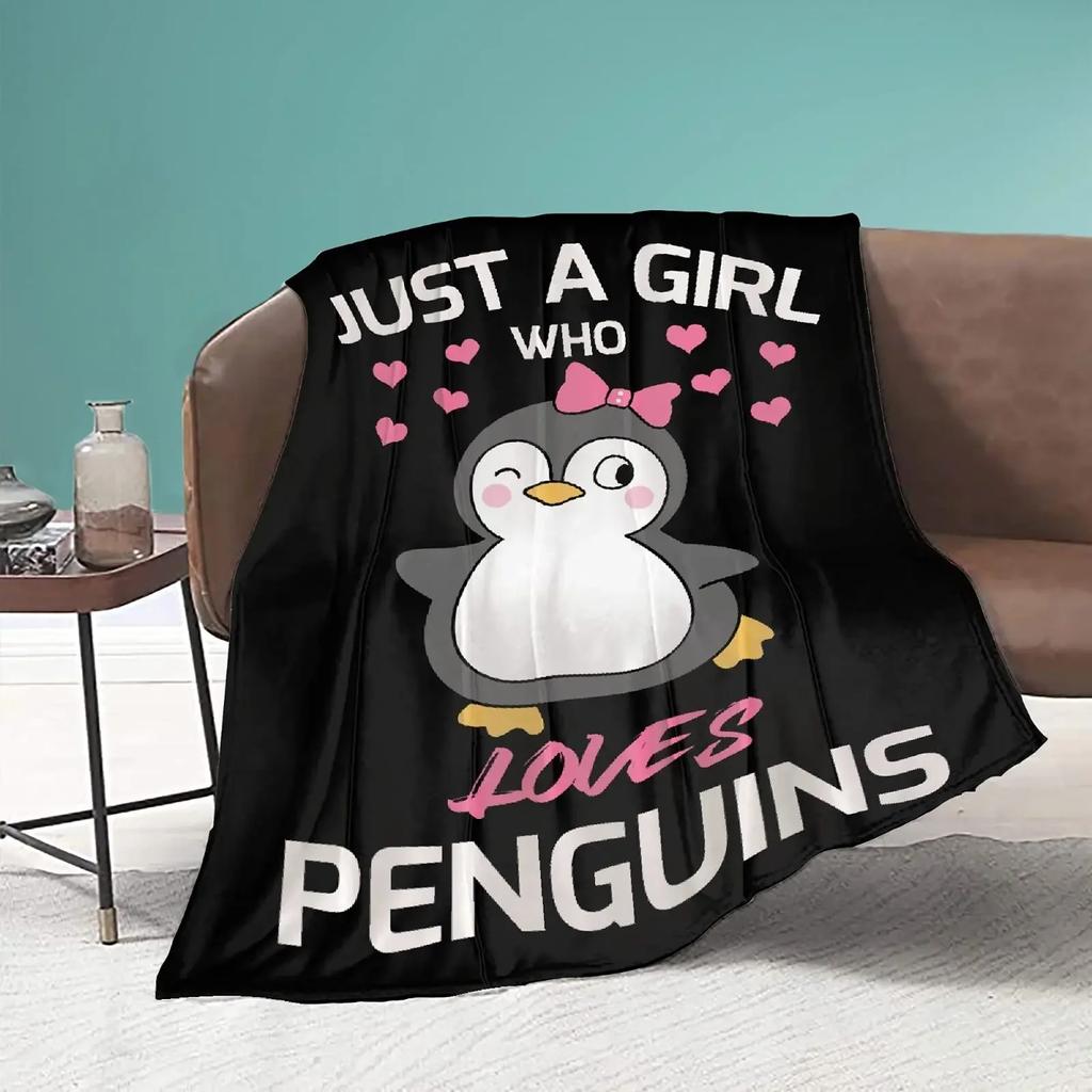 Penguin Flannel Throw Blankets Soft Lightweight Cozy Warm Gifts for Kids Boys Womens Girls Adults All Seasons Couch Bed Chair