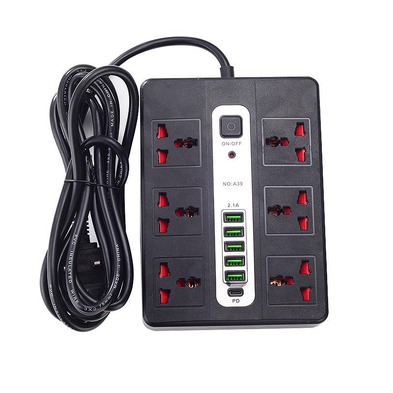 Multi-port USB Power Strip with Extension Cord and UK Plug for Home Use