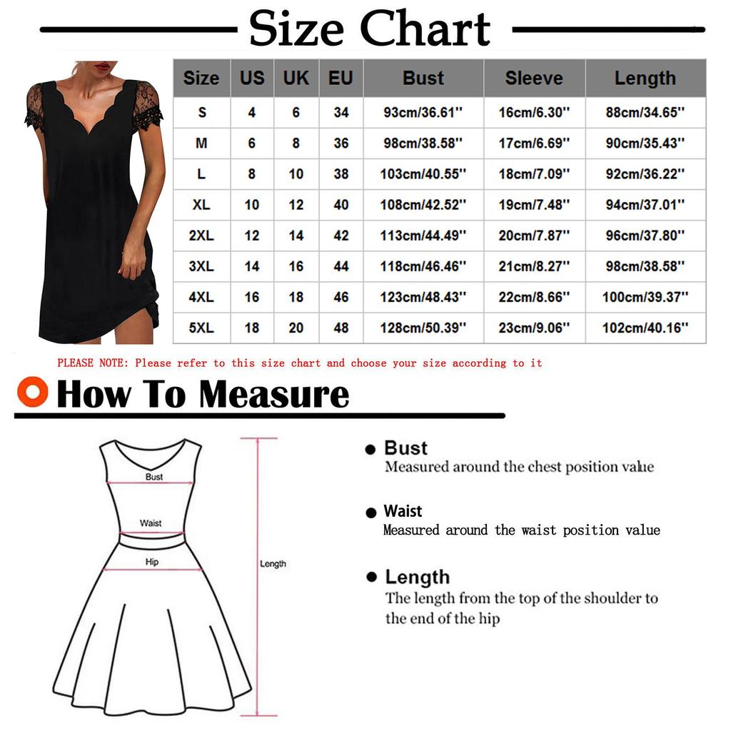 Ladies Casual Positioning Print V-Neck Lace Panel Short Sleeve Dress