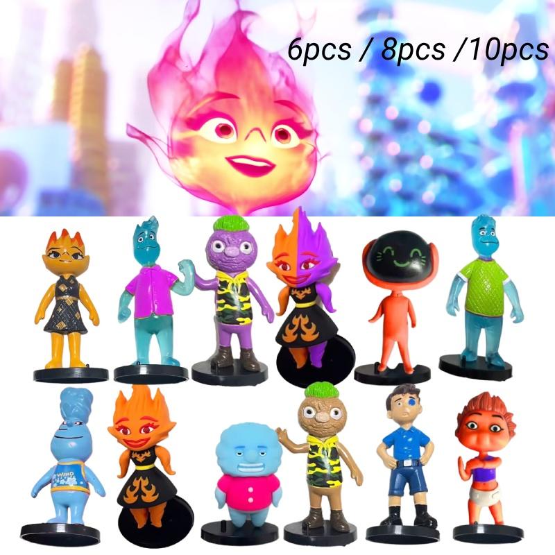 Figuras Crazy Element City de 6-9cm Com Base Pacote de 8 Brinquedos de PVC Sortidos Para Crianças 4-6)