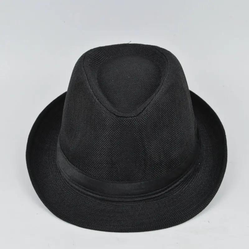 

Красивые мужские шляпы Jazz Cotton Linen Pure Hat Имитация льна Солнцезащитная шляпа Модные аксессуары чёрный