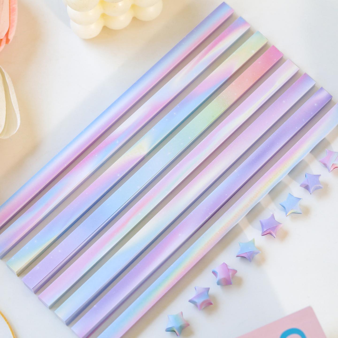 Colorful Five-Pointed Star Origami Paper for DIY Wishing Stars