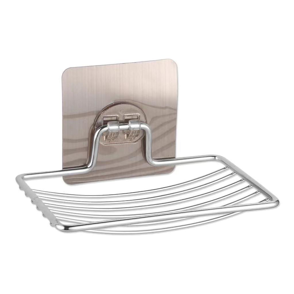 1/3pcs Stainless Steel Soap Rack Soap Box Light Luxury Shelf Punch-free Nail-free Bathroom Single Layer Drain Wall Hanging