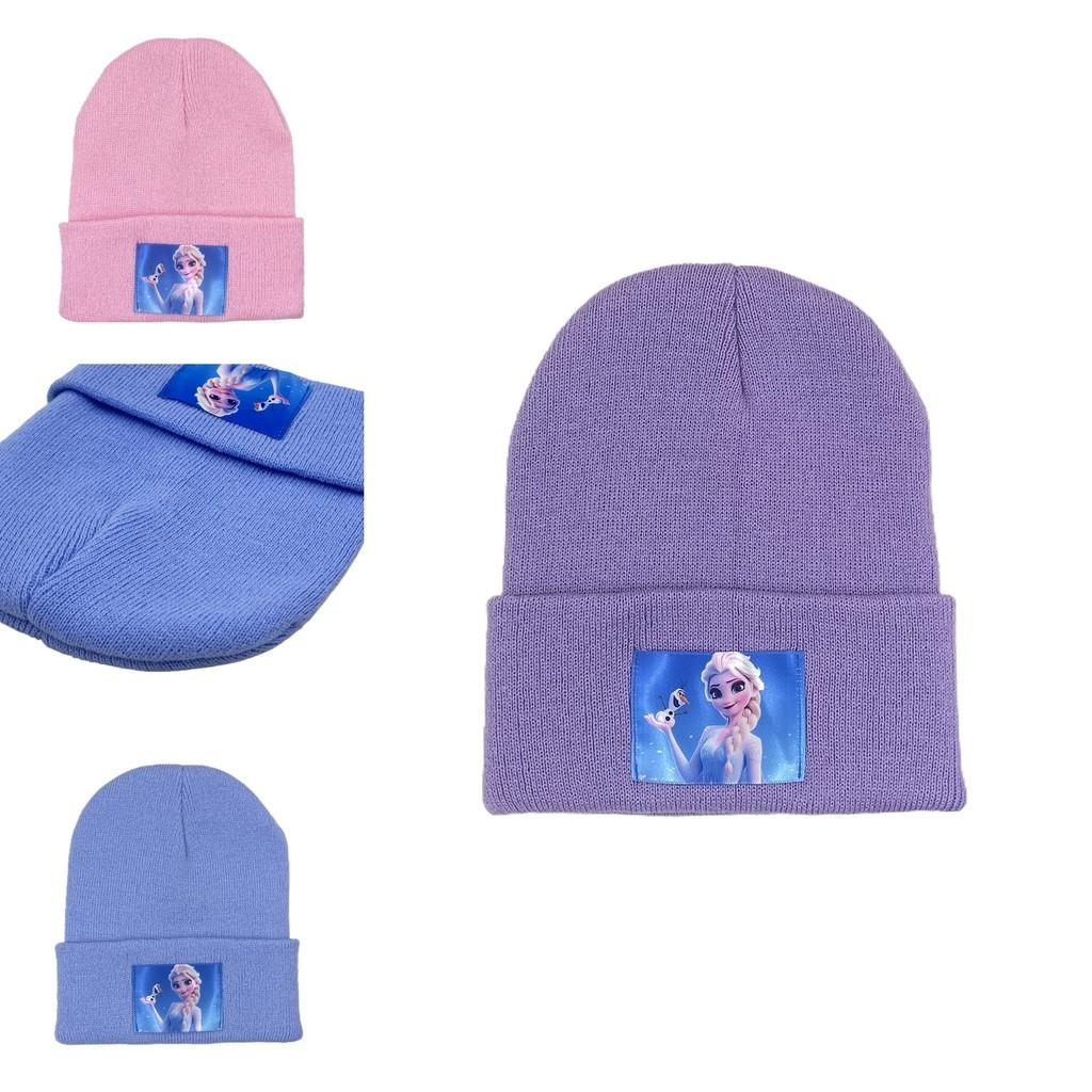 Frozen Elsa Kids Knitted Hat With Airy Acrylic Material For Autumn Winter Warmth