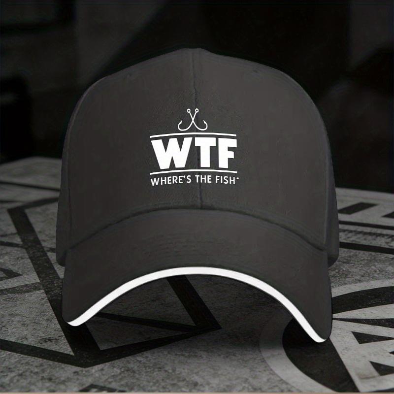 New 1 Item, Adjustable Sandwich Baseball Cap about "WTF WHERE'S THE FISH", Lightweight Printed Women'S Hat, "Fishing Enthusiast"