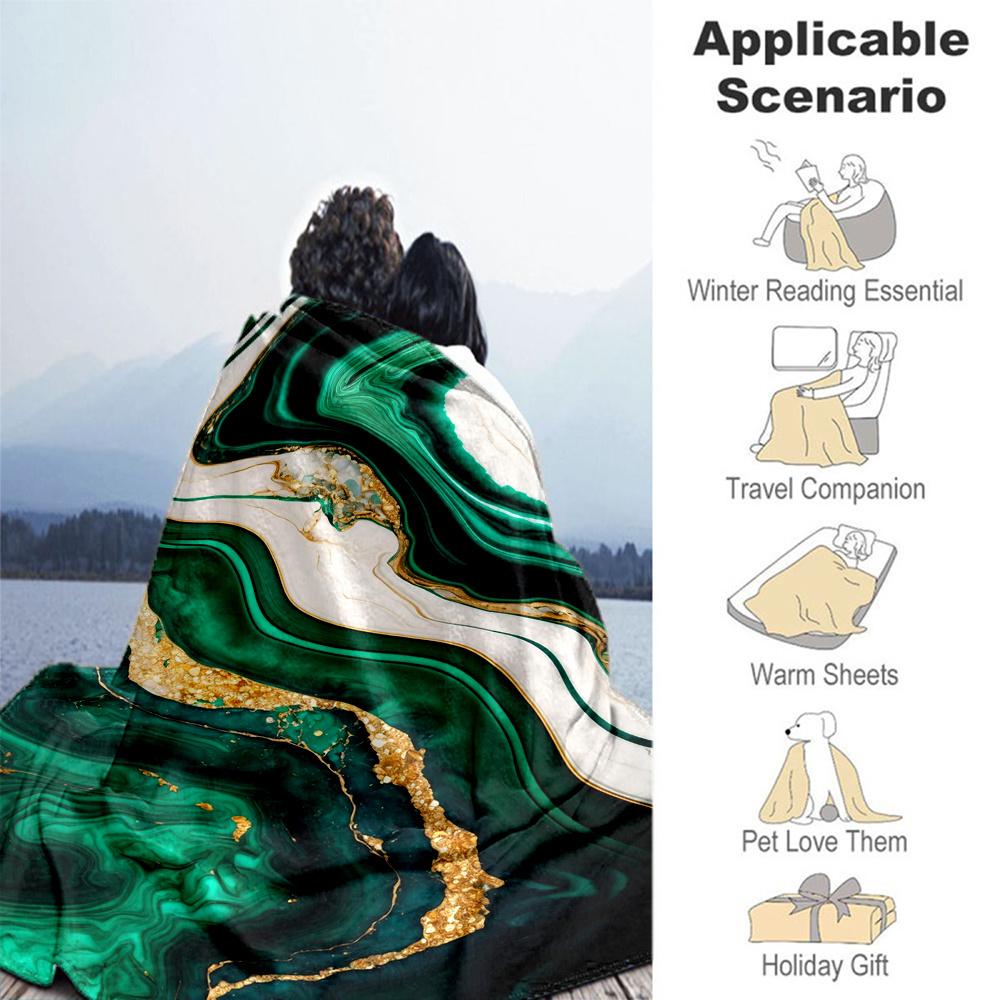 1pc Abstract Art Fluid Dynamics Flannel Blanket, Comfortable and Warm Blanket, for Camping Sofa Bed and Couch Office030