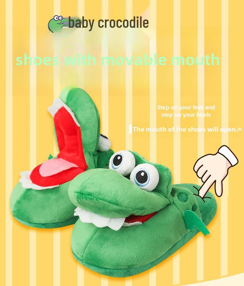TikTok Style Funny Crocodile Mouth-Opening Fish Slippers - Xiao Di Crocodile Slippers for Dancing