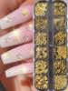 12 Grids Gold Moon Star Metallic Nail Charms 3D Y2K Jewelry Rhinestones Steel Ball Nail Art Decoration Manicure Supply Diy Nail Supplies
