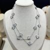 New Arrival Four-leaf Clover Necklace Lucky Clover 20 Flower Necklace Accessible Luxury Classy Classic Long Sweater Chain