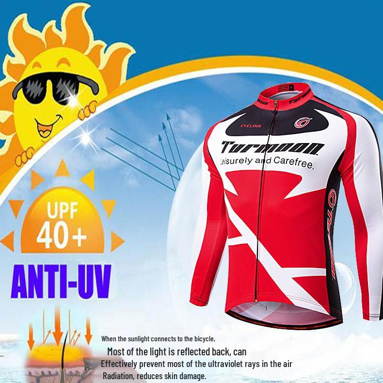 Unisex Fleece-Lined Cycling Set: Long Sleeve Top & Pants for Autumn/Winter