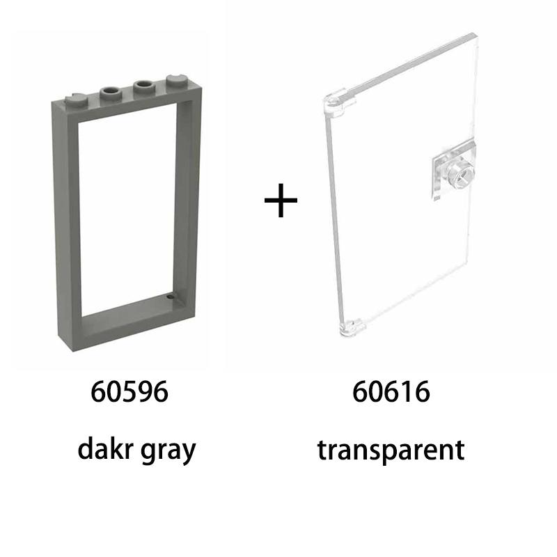 10pcs1x4x6 Door Frame Smart Window Compatible with 60596 60616 MOC Parts, Building Block Model Accessories, Children's Toys