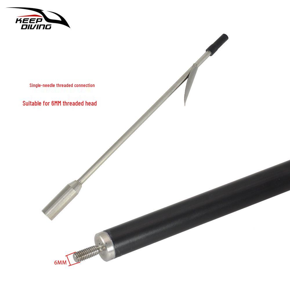 3-Section Aluminum Rod Spear: Portable Diving, Fishing & Hunting Gear with Single Barb for Underwater Use