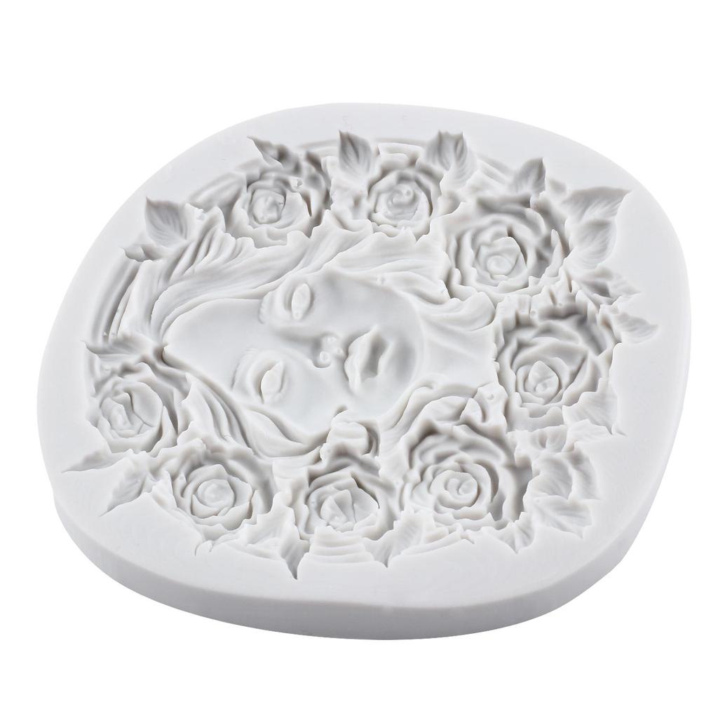 Goddess Silicone Molds Flower Goddess Fondant Mold Cake Decorating Tools Cupcake Topper Chocolate Candy Craft Gum Paste Polymer Clay